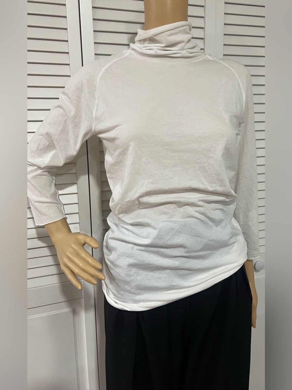 Free People White Long-Sleeve Turtleneck Tee